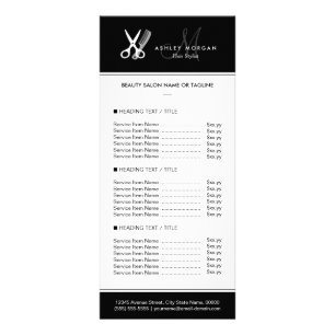Hair Stylo Salon Moderne Noir Blanc Prix Menu
