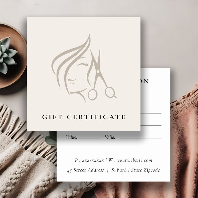 Hairstyliste Certificat cadeau ciseau cheveux ivoi (Créateur téléchargé)
