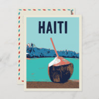 Haïti délicieuse boisson de coco carte postale