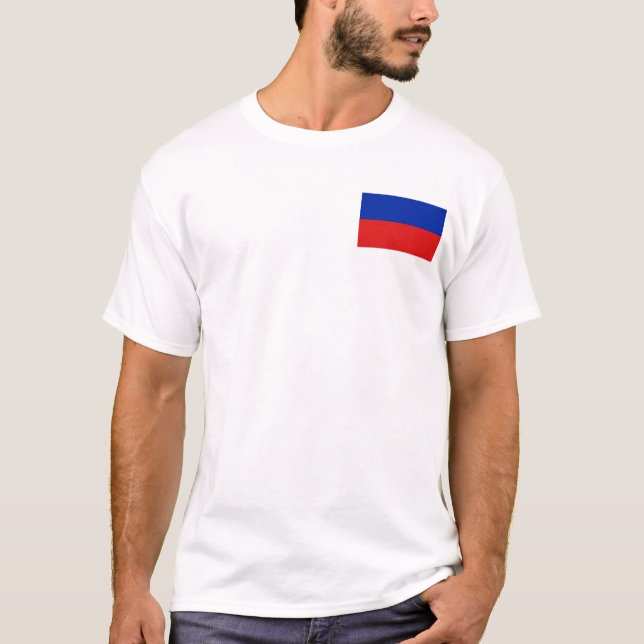 Haïti Drapeau et carte T-shirt (Devant)