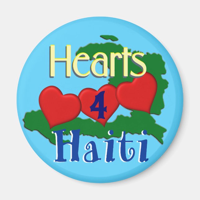 Haïti Secours Saint Valentin aimants frigo (Devant)