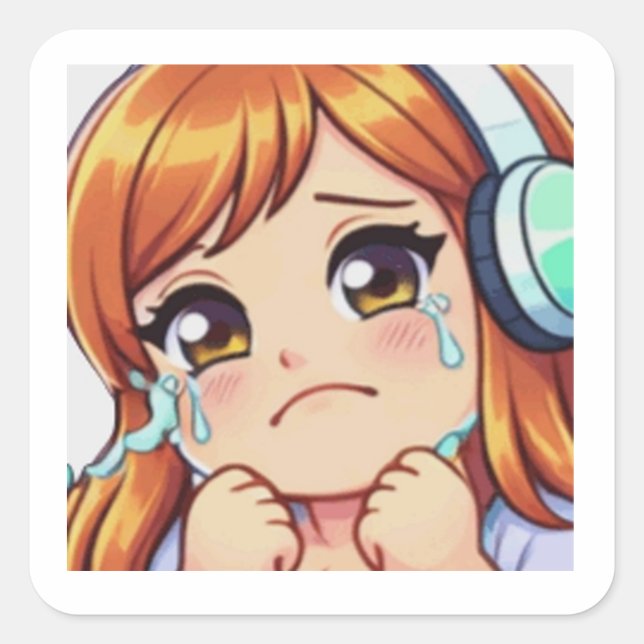 Haj Creations : Autocollant de style animé "Cry" (Devant)