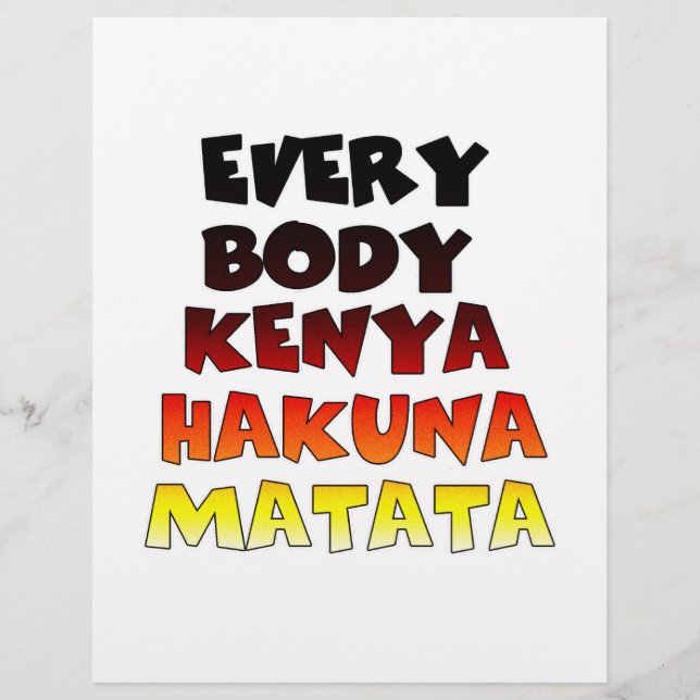 Hakuna Matata coloré : Une fête kenyane (Devant)
