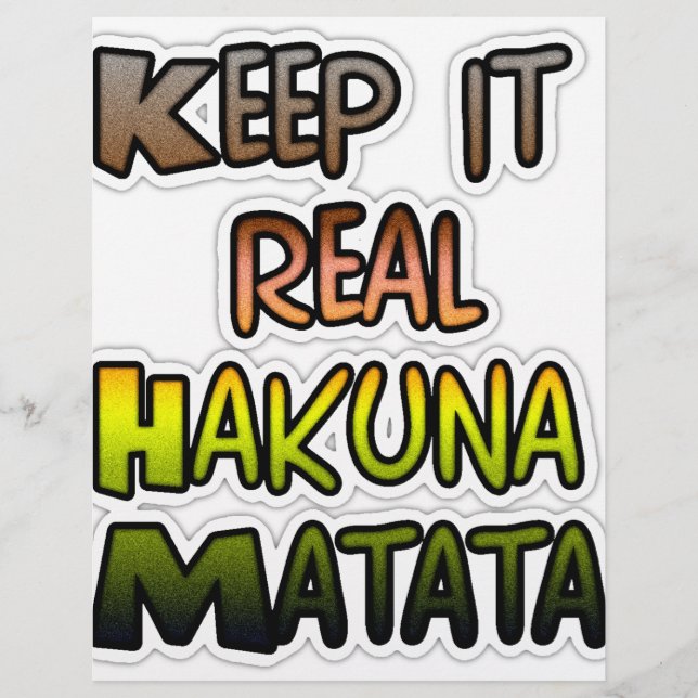 Hakuna Matata Gardez-Le De Véritables Cadeaux (Devant)