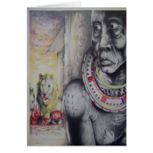 Hakuna Matata Kenya Masai Salutation carte vertica