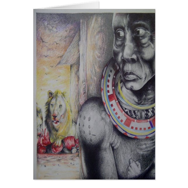 Hakuna Matata Kenya Masai Salutation carte vertica (Devant)