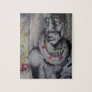 Hakuna Matata personnalisé avec Lion Masai Puzzle