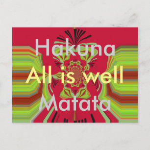 Hakuna Matata tout est bien motif carte postale