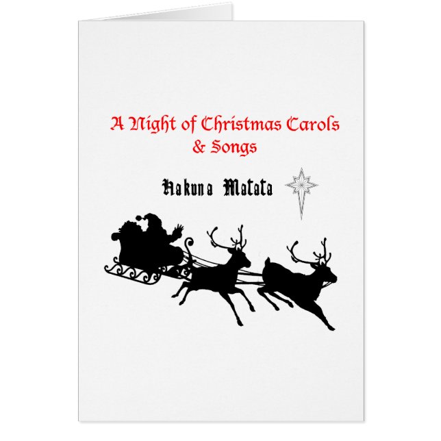 HAKUNA Matata une nuit de Noël Carols & Chansons (Devant)