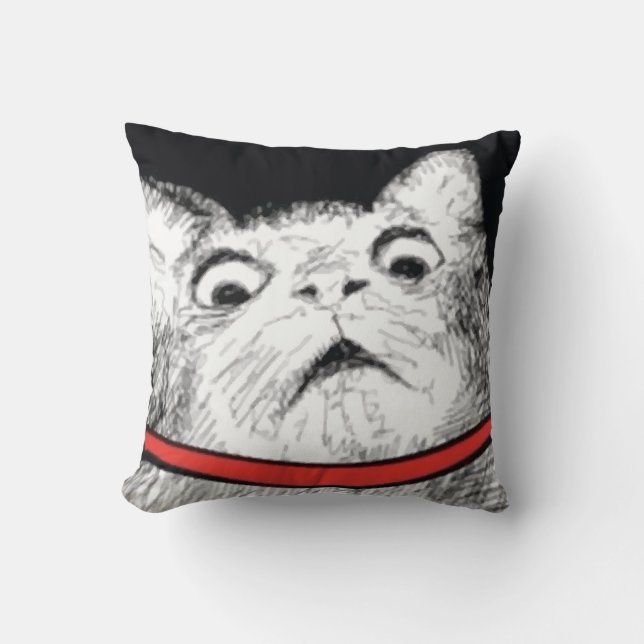 Halètement étonné Meme - coussin de chat (Recto)