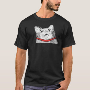 Halètement étonné Meme - T-shirt noir de chat