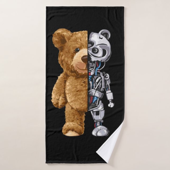 Half Bear Half Robot (Serviette de bain)