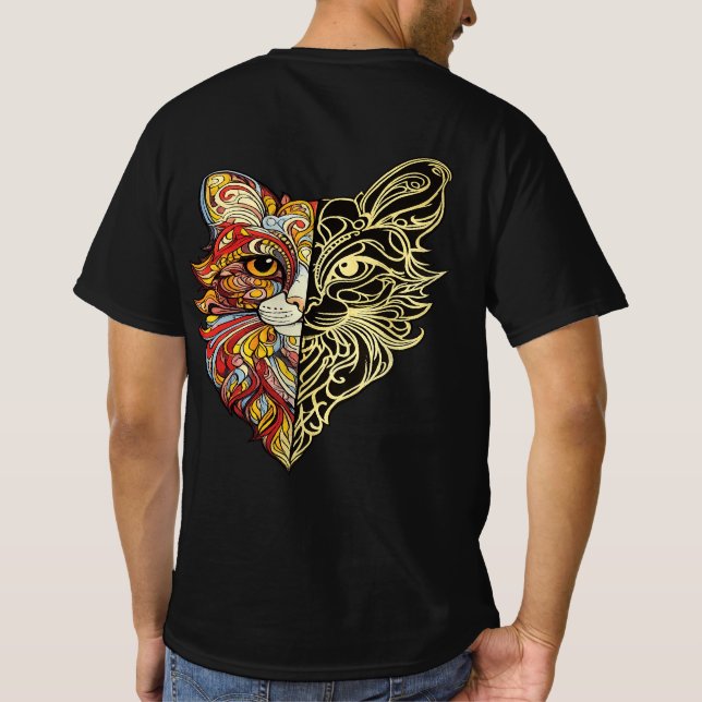 Half Face Lion Art Men’s T-Shirt (Dos)