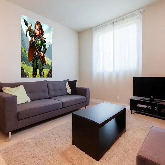 Halfling femme guerrière | AI Art Poster (Créateur téléchargé)