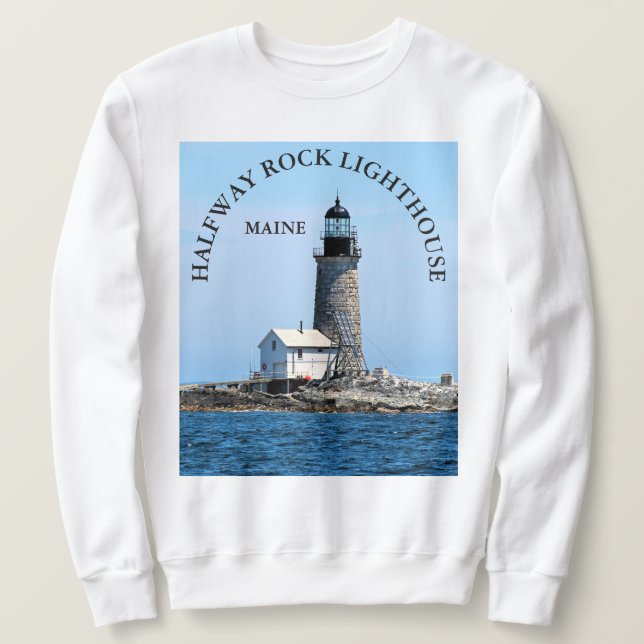 Halfway Rock Lighthouse, Maine Sweatshirt (Design devant)
