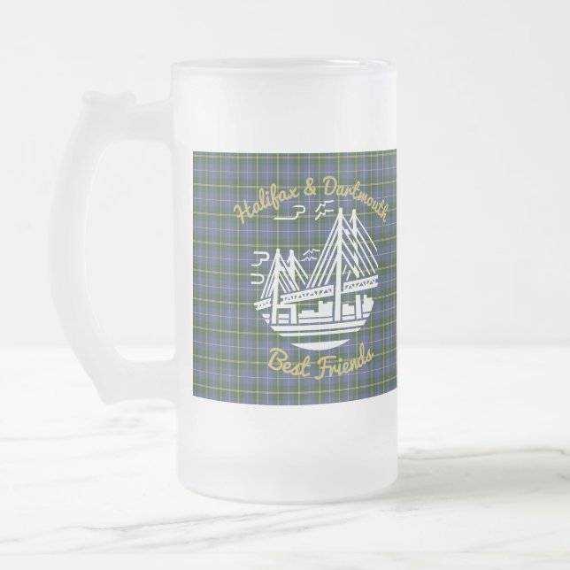 Halifax Dartmouth amis tartan givre bière tasse (Gauche)