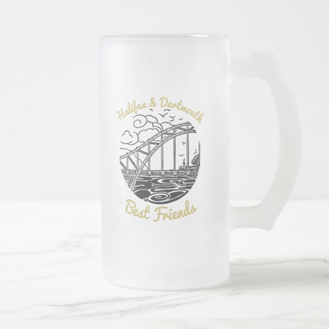Halifax Dartmouth N.S. Meilleurs amis mug dépoli (Droit)