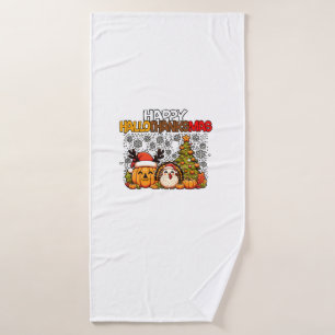 HalloMerciMas Drôle Mignonne Halloween Thanksgivin