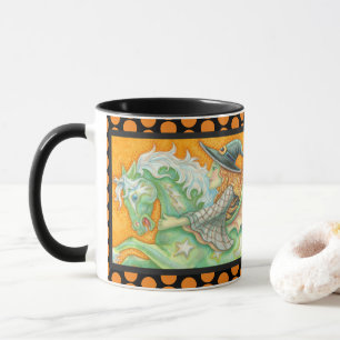 HALLOUS EVE WITCH ET HORSE COMBO MUG Black Orange