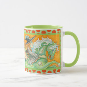 HALLOUS EVE WITCH ET HORSE COMBO MUG Green Orange