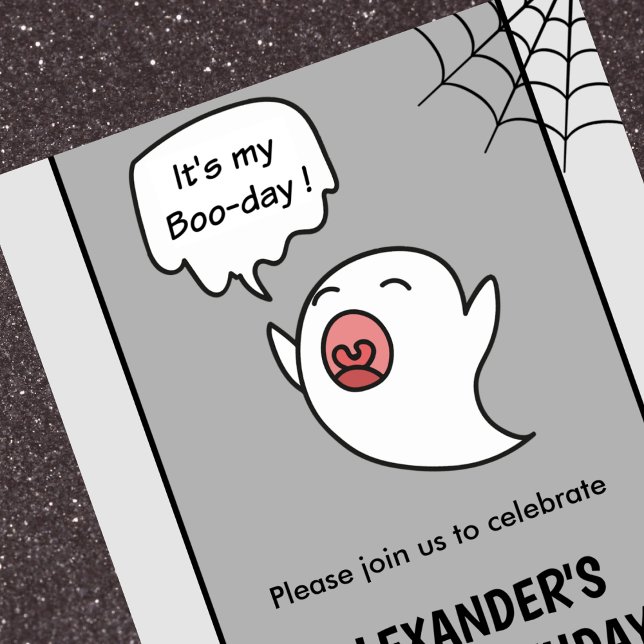 Halloween 1er anniversaire invitation éffrayant un (Halloween-1st-birthday-invitation-spooky-one-ghost-1)