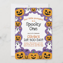 Halloween 1er anniversaire invitation éffrayante u