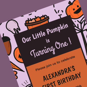 Halloween 1er anniversaire invitations automne cit