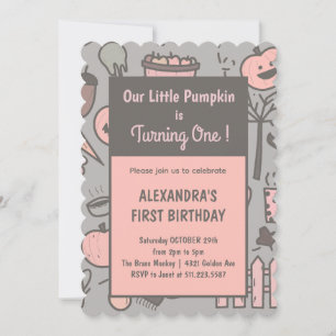 Halloween 1er anniversaire invitations automne cit