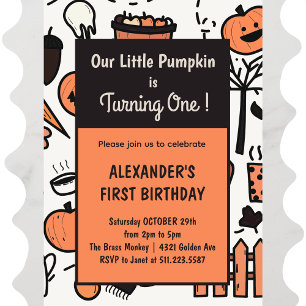 Halloween 1er anniversaire invitations automne oct