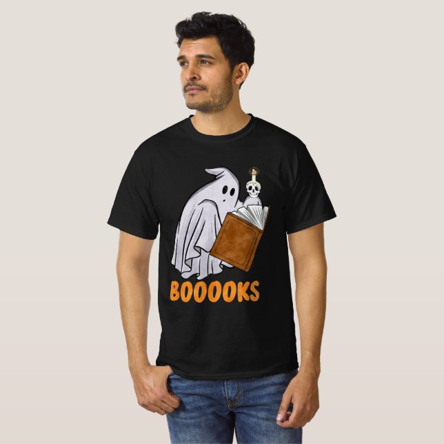 Halloween 2024 : T-shirt un fantôme dans un livre (Devant entier)