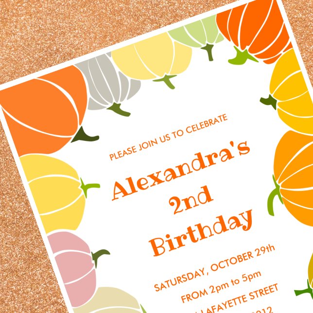 Halloween 2e anniversaire invitations citrouille a (Halloween-2nd-birthday-invitations-pumpkin-fall-1)