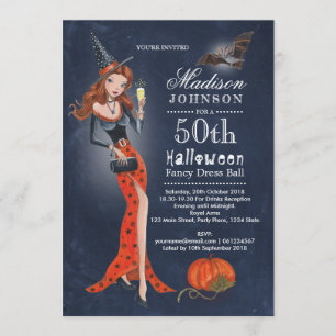 Halloween   50 e fête d'anniversaire   Invitation