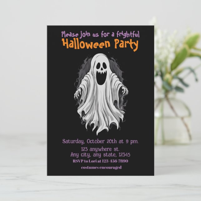 Halloween, 6 esprit, éffrayant, invitation à la fê (Debout devant)