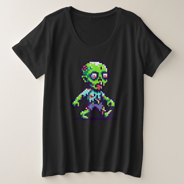 Halloween 8 bits drôle zombie (Design devant)
