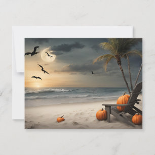 Halloween à la plage - Carte pour notes blanc