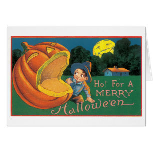 Halloween à l'ancienne, garçon avec Jack-o-lantern