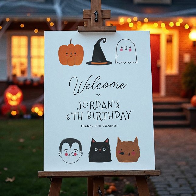Halloween amis Affiche de bienvenue d'anniversaire (Créateur téléchargé)