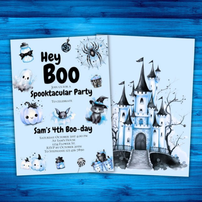 Halloween Anniversaire Invitation Garçons Hey Boo  (Créateur téléchargé)