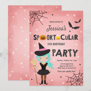 Halloween Anniversaire Invitation sorcière fête d'