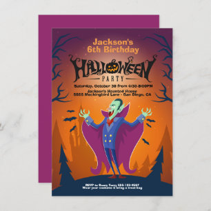 Halloween Anniversaire Nombre Dracula invitations