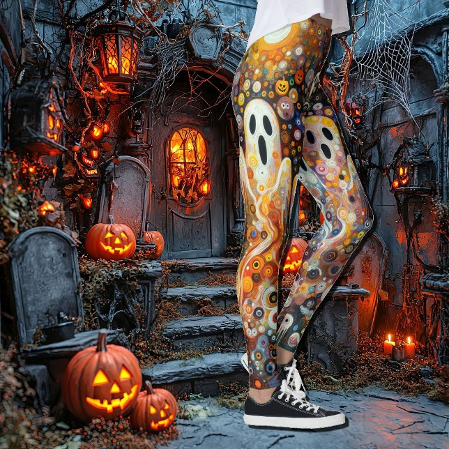 Halloween Art Déco Fantômes Leggings Éffrayants (Créateur téléchargé)
