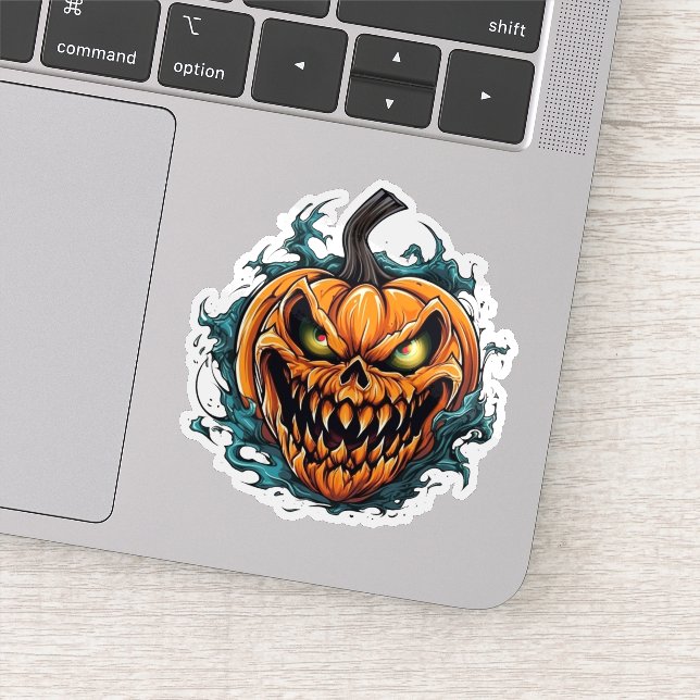 Halloween autocollant éffrayant citrouille effraya (Détail)