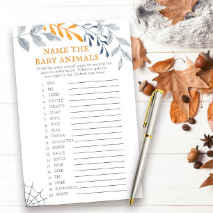 Halloween Baby Animaux Baby shower Jeu