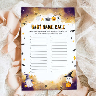 Halloween Baby Name Race Baby shower Jeu