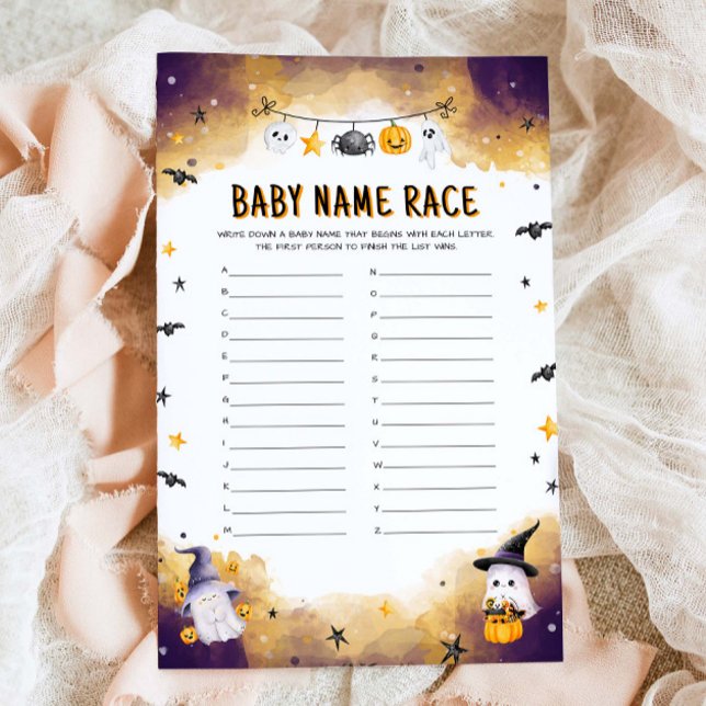Halloween Baby Name Race Baby shower Jeu (Créateur téléchargé)