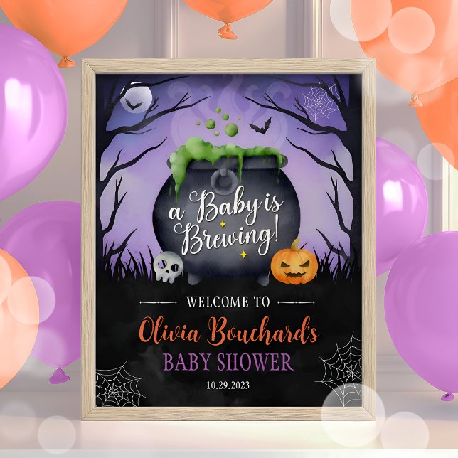 Halloween Baby shower Affiche de bienvenue bébé es (Créateur téléchargé)