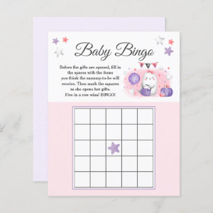 Halloween Baby shower fille rose Bingo Jeu