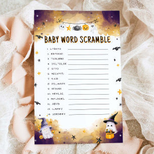 Halloween Baby shower Game Baby Word Scramble Jeu