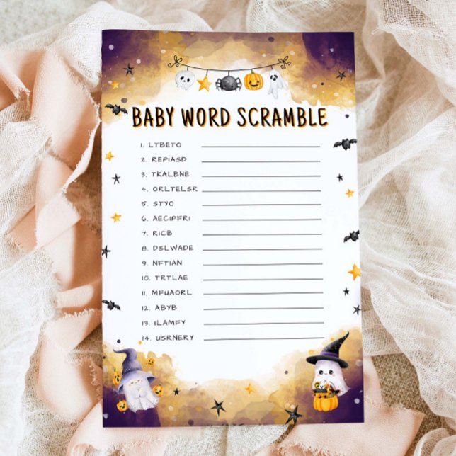 Halloween Baby shower Game Baby Word Scramble Jeu (Créateur téléchargé)