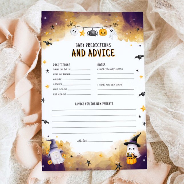 Halloween Baby shower Jeu de prédictions de bébé j (Créateur téléchargé)